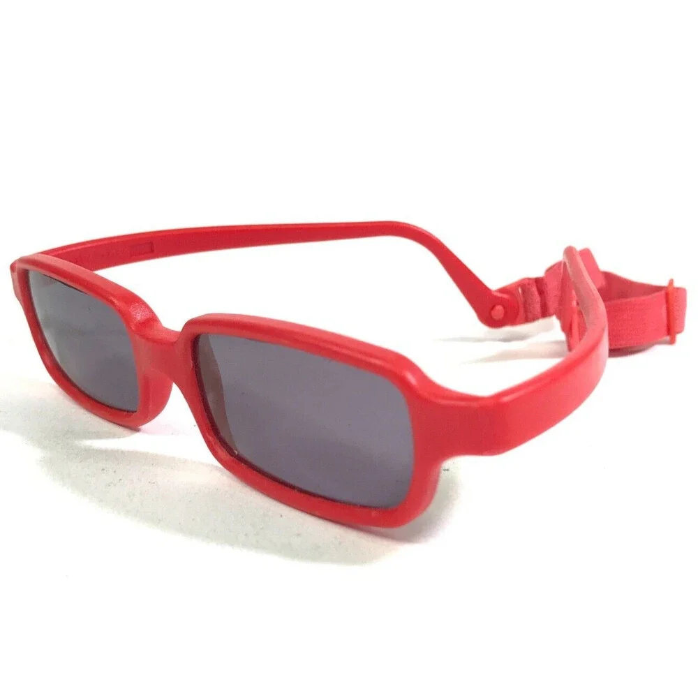 Miraflex Sunglasses NEW BABY 2 Bright Red Rubberized Frames with Purple Lenses